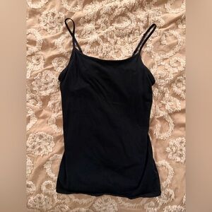 Black Spaghetti Strap Tank Top/Camisol with Built in Bra
